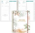 2025-2026 Daily & Monthly Planner - One Page Per Day, Rose Leaf