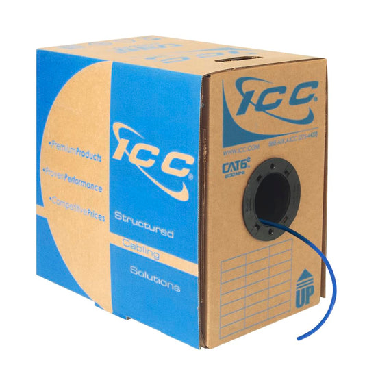 1000ft ICC Cat6e CMP Plenum Cable - Pure Copper, PoE++, 600MHz