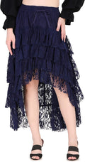 Steampunk Victorian Cosplay Skirt for Women - High-Low Ruffle Skirt