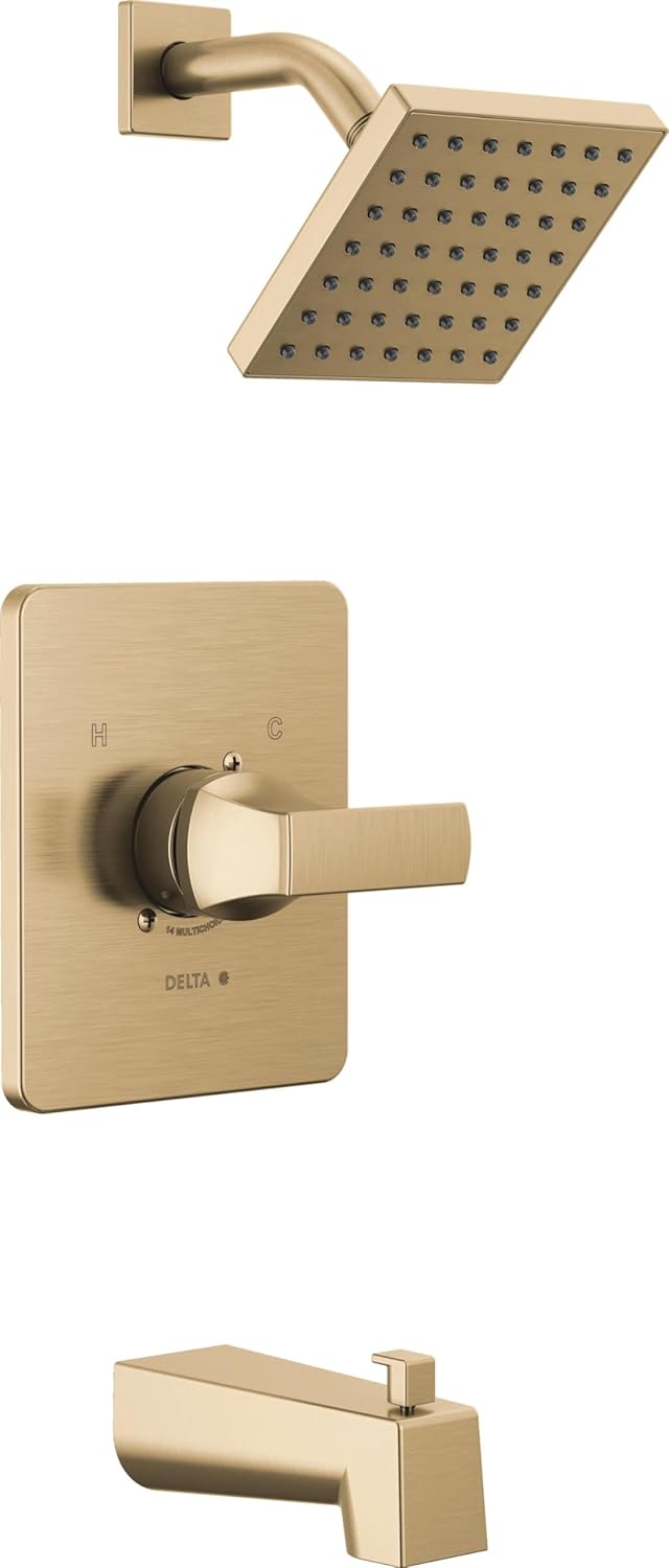 Delta Faucet Velum 14 Series Gold Tub and Shower Faucet Set