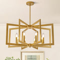 Gold Chandelier 8-Light Modern Geometric Ceiling Pendant - Stylish