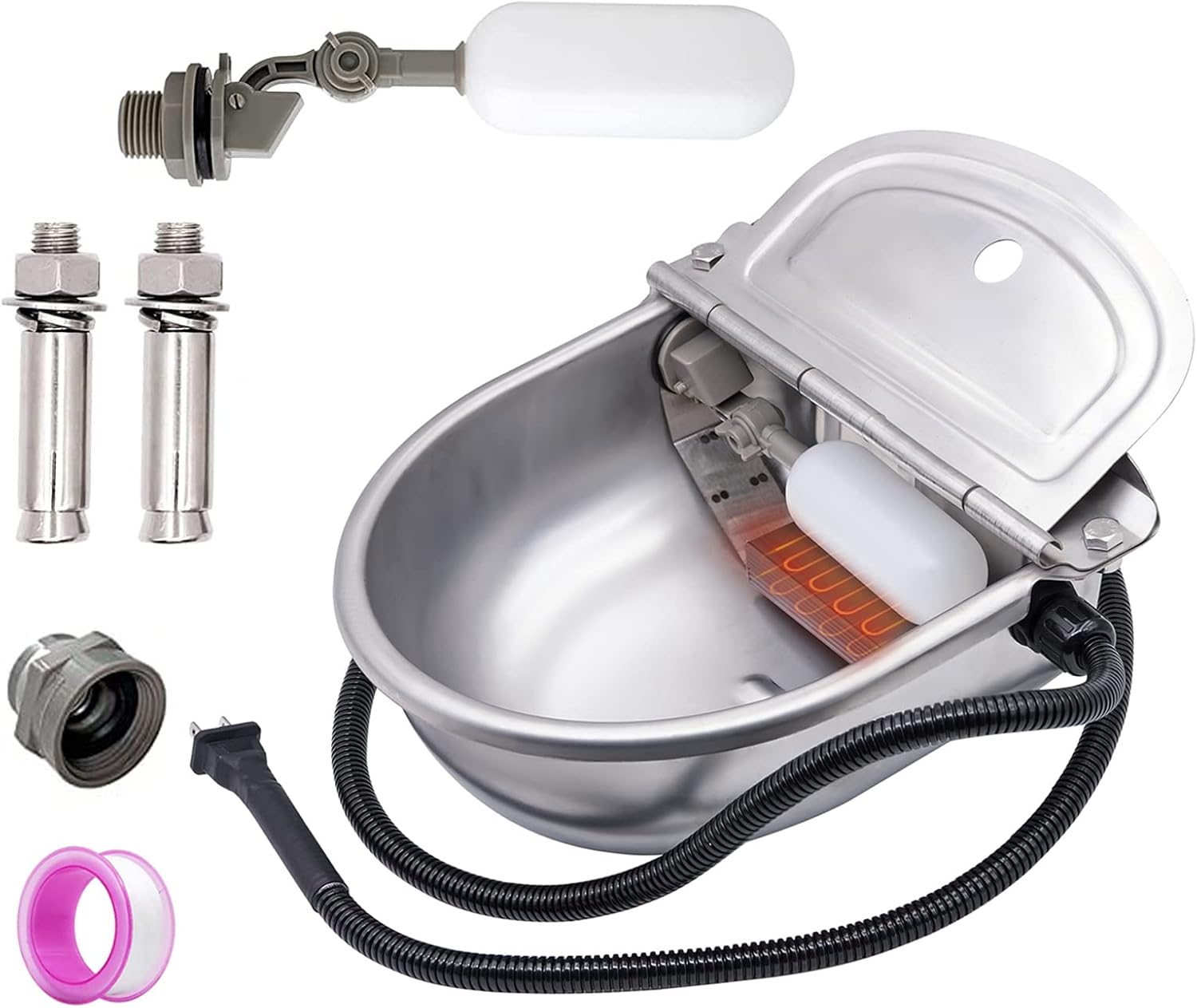 Stainless Steel Heated Pet Water Bowl by MINYULUA
