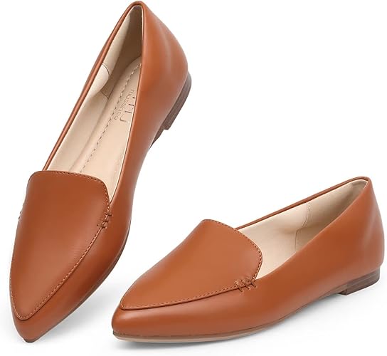 MUSSHOE Loafers for Women with Comfortable Pointed Toe Design