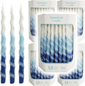 Deluxe Twisted Blue & White Hanukkah Menorah Candles - Bright 8-Night
