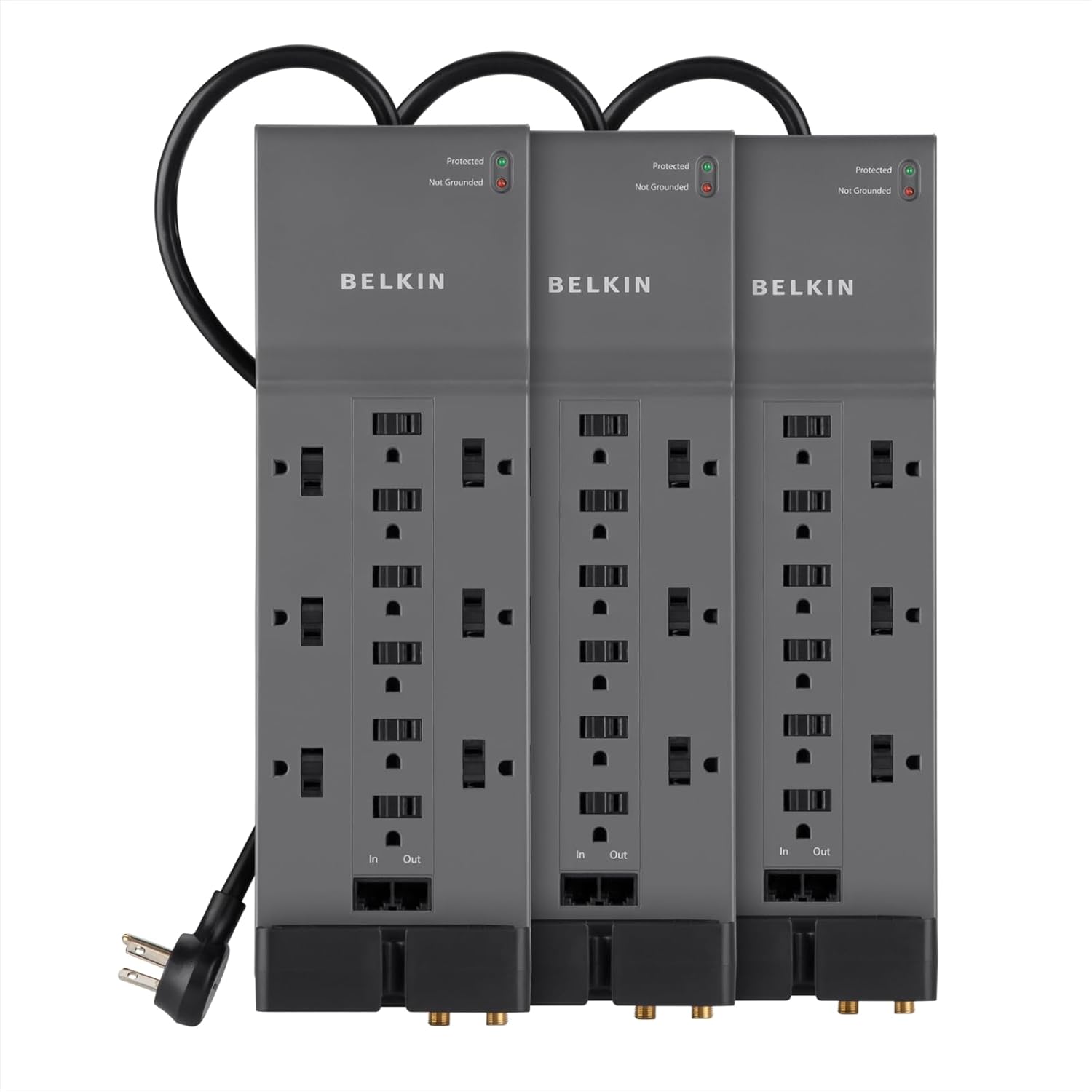Belkin 12-Outlet Surge Protector with 10-Foot Cord for Safety