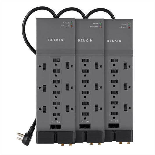 Belkin 12-Outlet Surge Protector with 10-Foot Cord for Safety