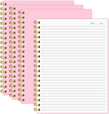 Lined Spiral Notebook B5 Pink Hardcover Notebooks for Work - 4 Pack