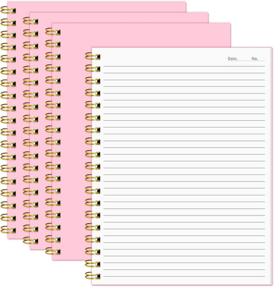4 Pack Pink Hardcover Notebooks B5 - Thick 100GSM Paper - Ideal for Work & School