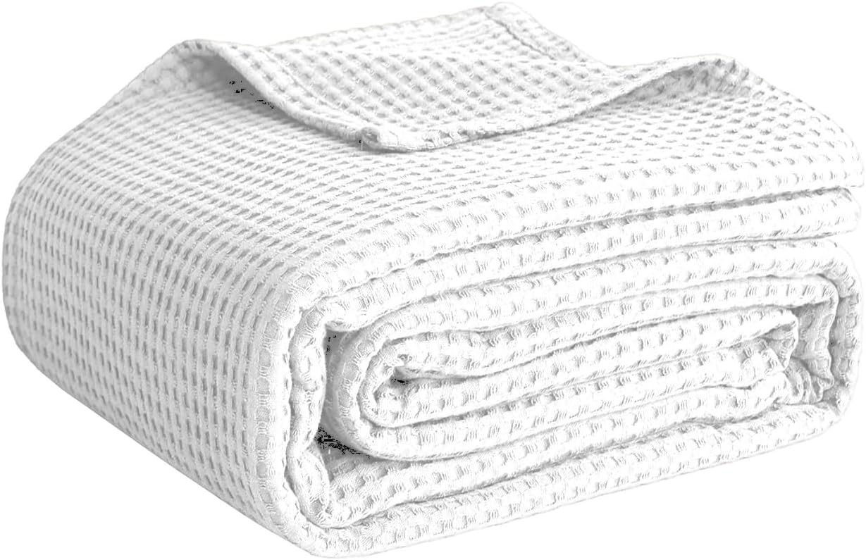 100% Cotton Waffle Weave Blankets King Size for Summer Comfort
