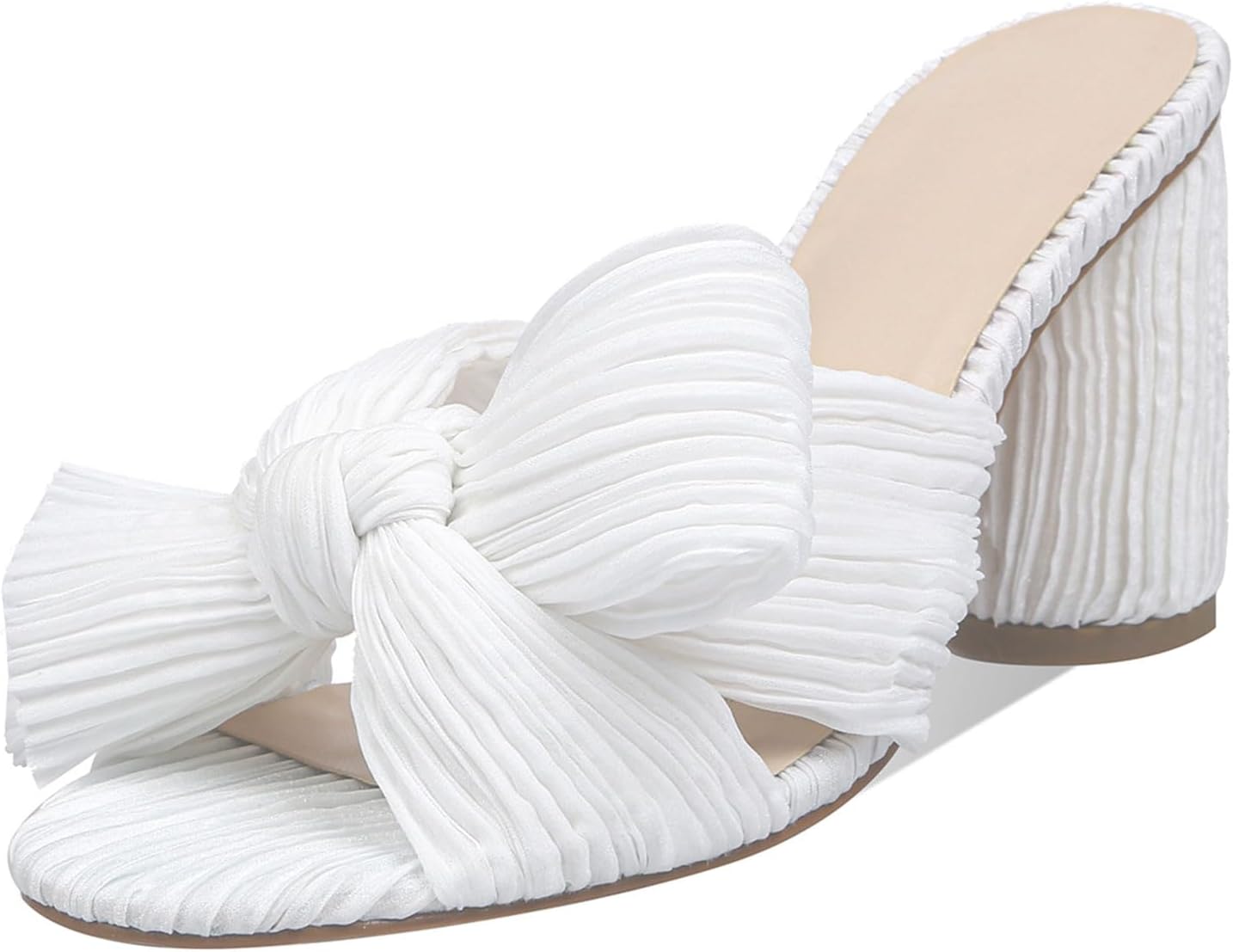 MICIFA Women's Bow Heeled Sandals for Wedding Dress Shoes