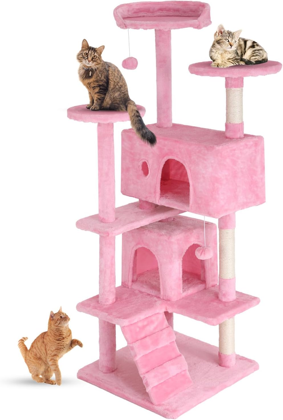 FDW Cat Tree 54in Durable Multi-Level Cat Tower for Indoor Cats