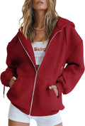 EFAN Women's Drawstring Zip Up Cute Hoodies - Oversized Casual