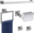 5 Piece Brushed Nickel Towel Bar Set for Modern Bathrooms
