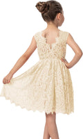 Girl Paisley Lace Back A-Line Tulle Dress - Vintage Boho Fit