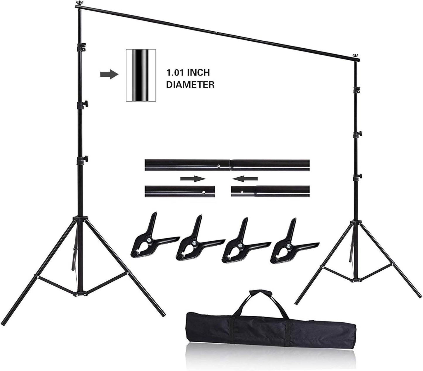 10ft x 8.5ft Adjustable Photography Backdrop Support System