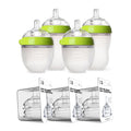 Comotomo Baby Bottle Bundle Green (7 Piece Set) - Breastlike