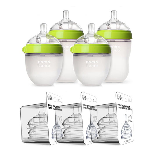 Comotomo Green Baby Bottle Set - Ultimate Feeding Convenience
