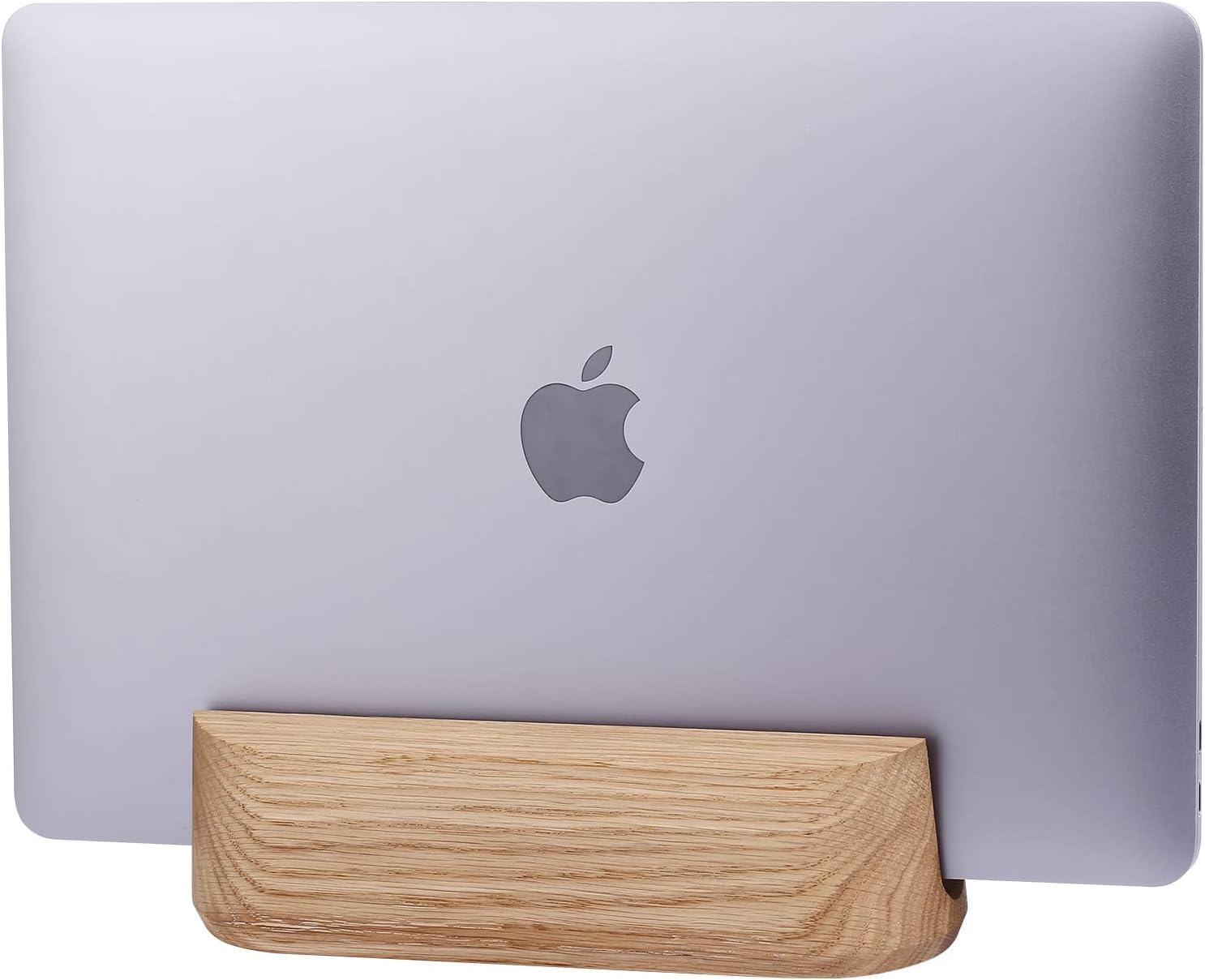 Vertical Laptop Holder for Desk - Handmade Oak MacBook Stand