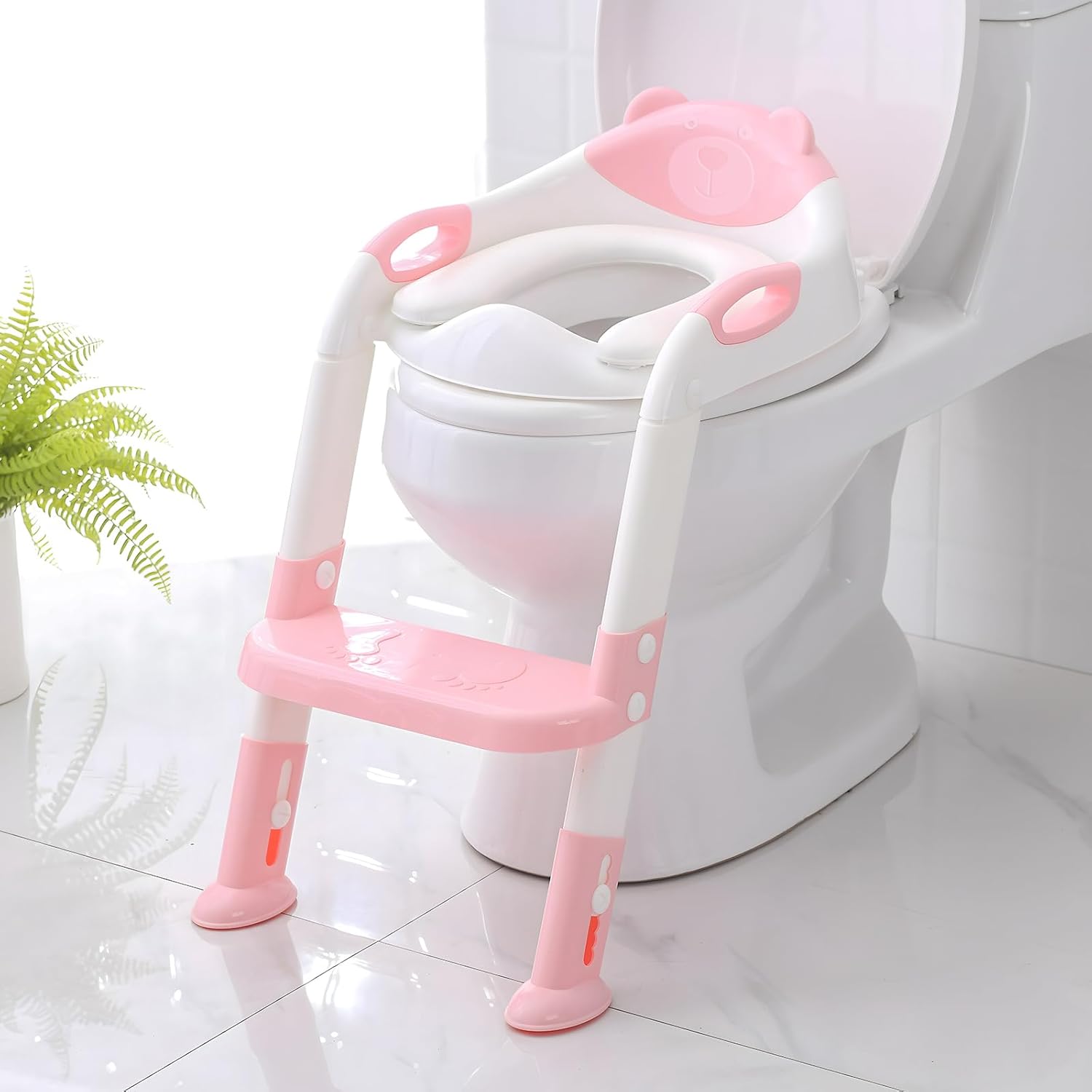 Potty Training Seat with Step Stool Ladder for Kids Comfort