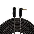 Balanced XLR Male to Right Angle 1/4ft TRS Cable 100 ft - Black