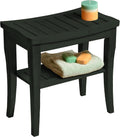 Bambusi Bamboo Shower Bench Spa Stool - Waterproof 2-Tier Seat