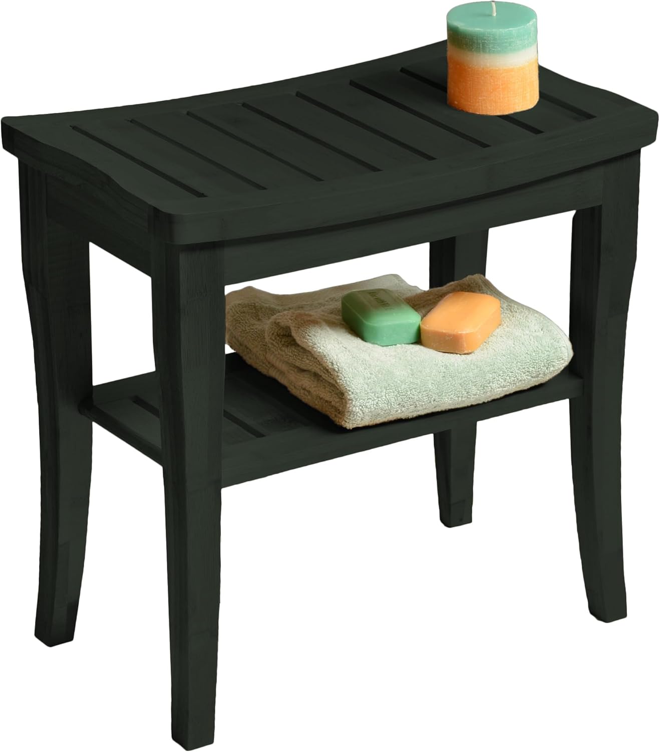 Bambusi Bamboo Shower Bench Spa Stool - Stylish and Durable