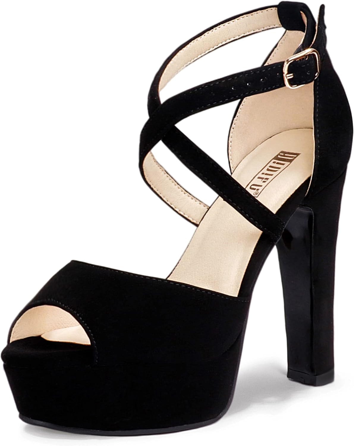 IDIFU Women's Platform Chunky High Heels Dress Sandals for Weddings