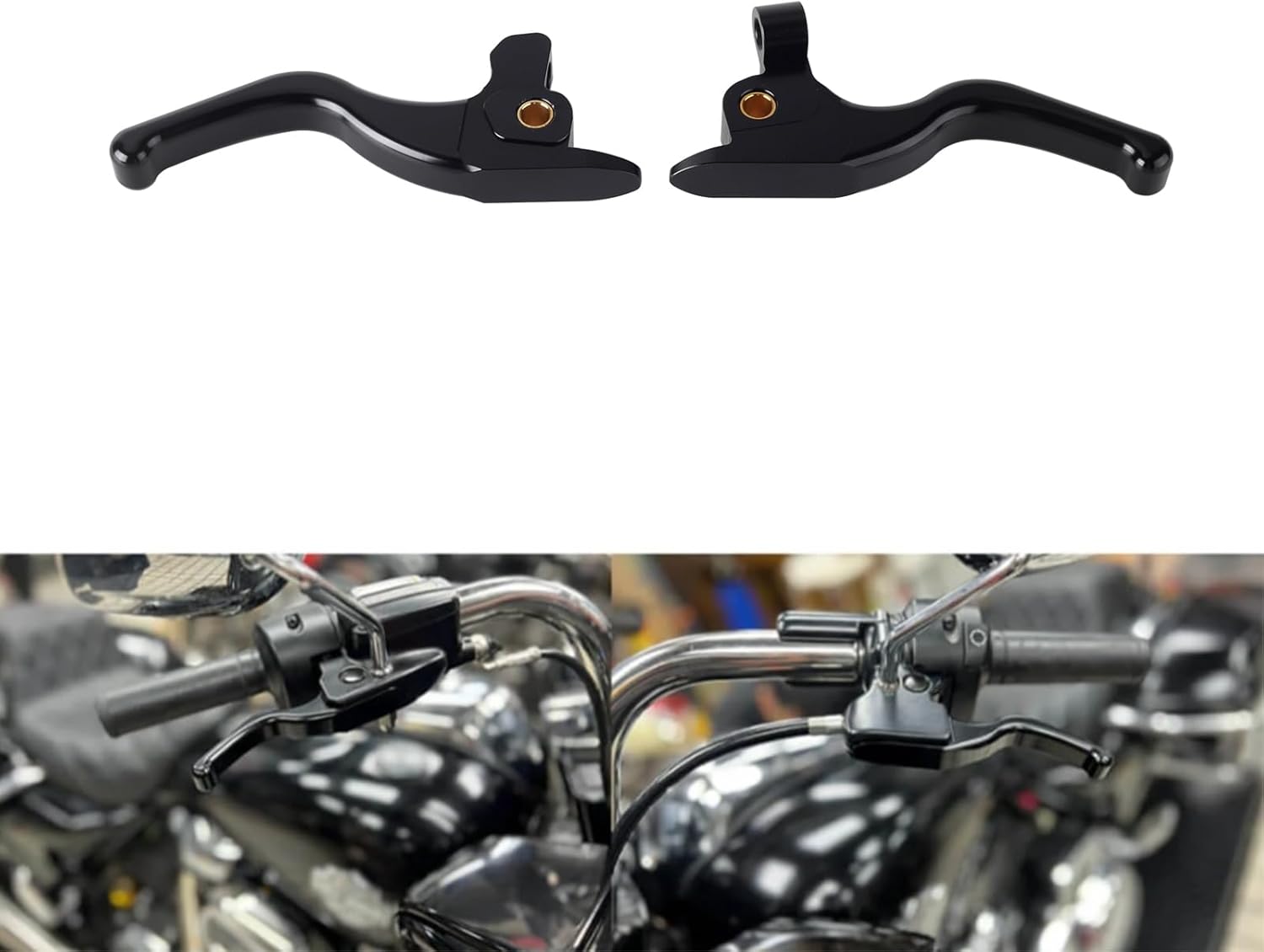 3 Finger 5.9in CNC Shorty Hand Control Lever Kit for Harley