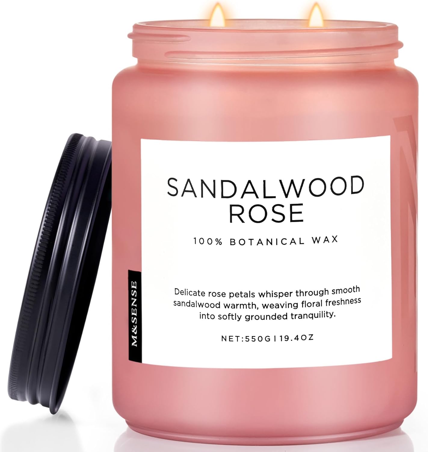 Sandalwood Rose Scented Candle for Home - Long Lasting Aroma