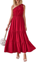 PRETTYGARDEN One Shoulder Floral Maxi Dress - Flowy Summer Staple 4-6