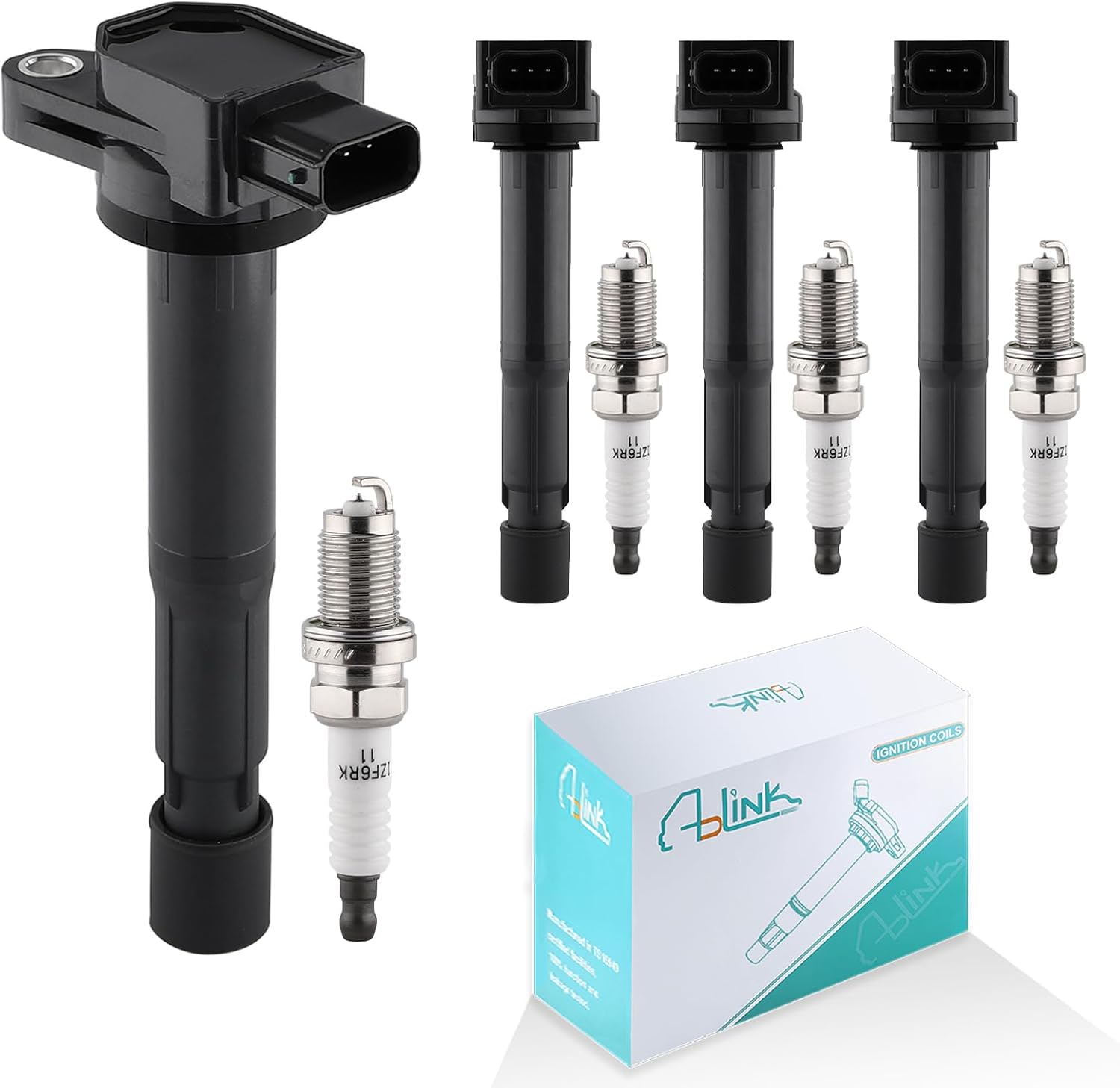 Set of 4 UF417 Ignition Coil Pack & SP1018 Spark Plugs for Acura