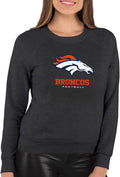 Women's NFL Denver Broncos Big Logo Charcoal Slouchy Crewneck