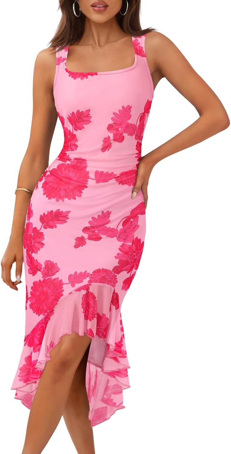 Floral Bodycon Dress for Women - Elegant Summer Style