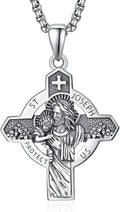 ADMETUS 925 Sterling Silver Saint Joseph Necklace - Meaningful Patron