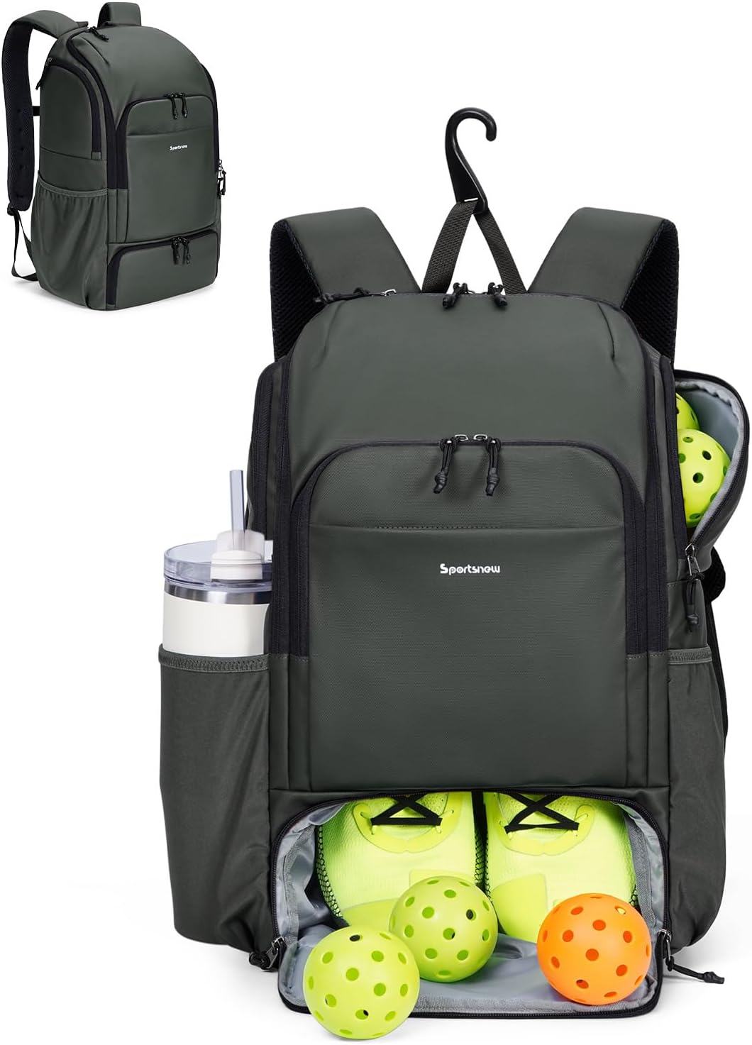 Waterproof Pickleball Backpack with Shoe Compartment for Sports