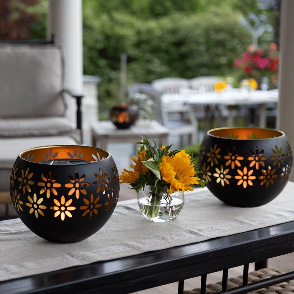 Original Solar Fire Bowl 8in Outdoor Waterproof Lanterns for Decor