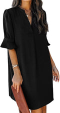Summer Dresses for Women V Neck Ruffle Short Sleeve (Style G783)