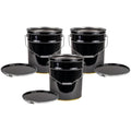 Heavy Duty 5 Gallon Black Metal Bucket with Secure Locking Lid