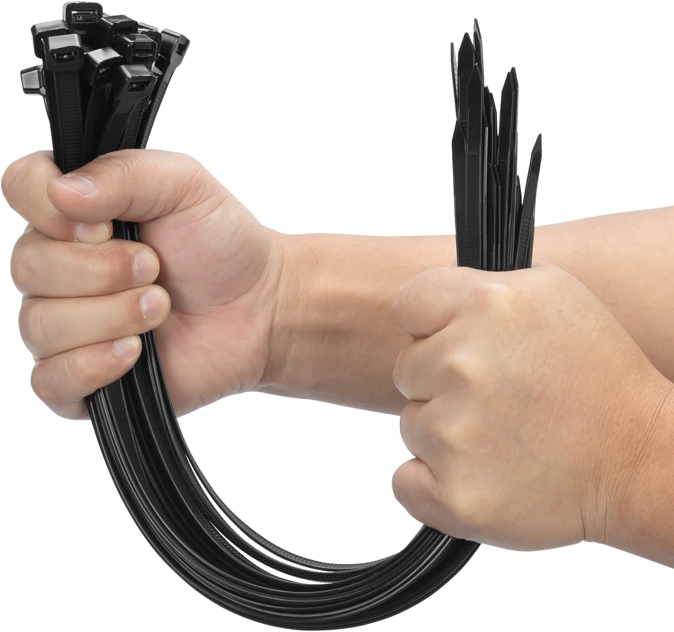 XINGO 16 Black Zip Ties - 200 LBS Heavy Duty Strength