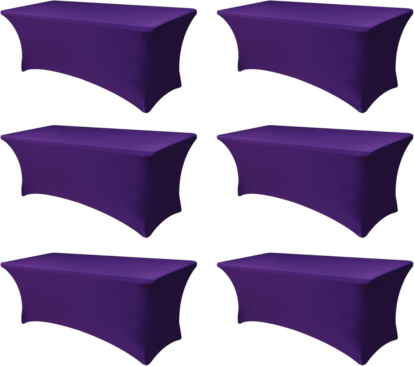 Fitted Stretch Table Cover for 6 ft Rectangle Tables - 6 Pack