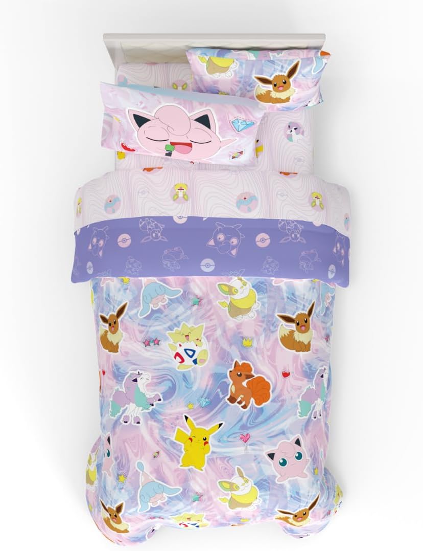 Franco Pokemon Girl Anime Kids Bedding Set for Twin Size Beds