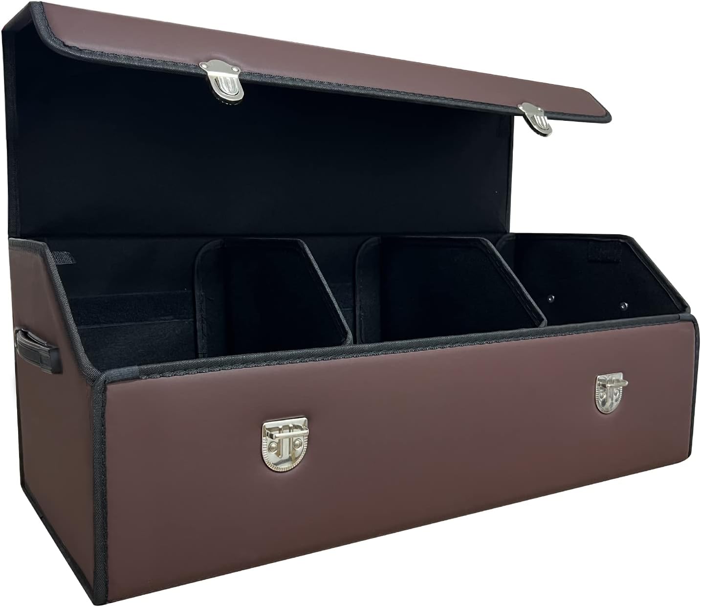 Trunk Organizer for Car With Lid - Foldable Leather Storage Box