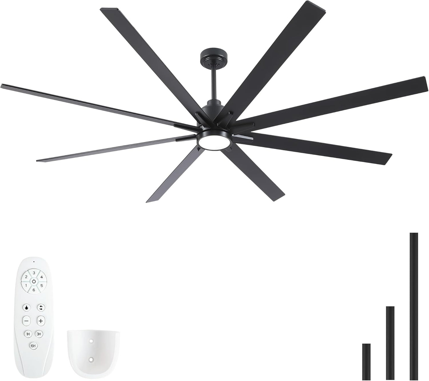 84 Inch Solid Wood Ceiling Fans with Lights, Remote Control