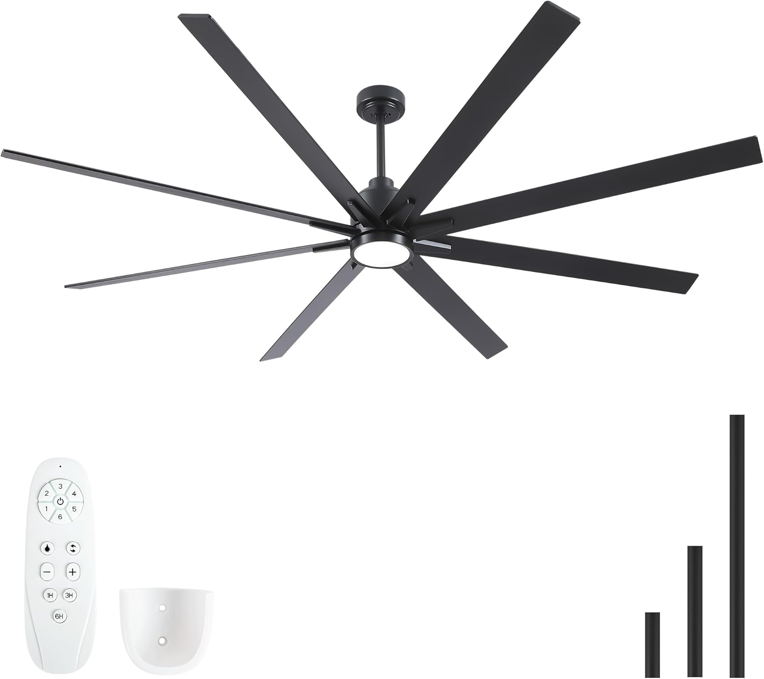 84 Inch Solid Wood Ceiling Fans with Lights, Remote Control
