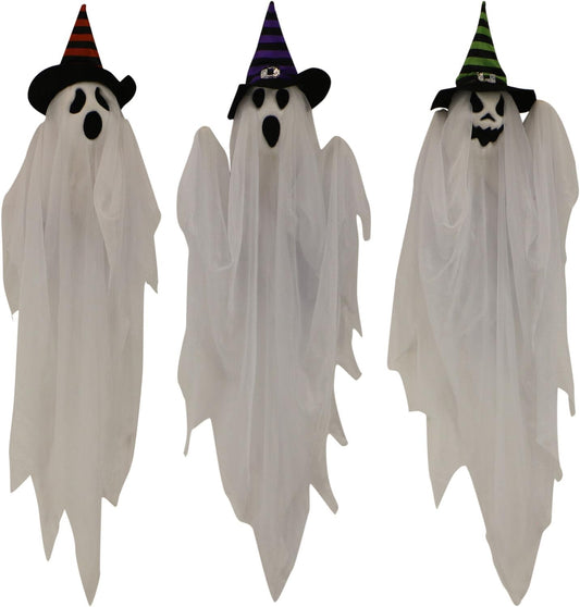 Haunted Hill Farm 26in Hanging Ghosts Halloween Animatronic Decor