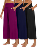 Comfortable High Waist Cropped Pants for Women - Palazzo Style