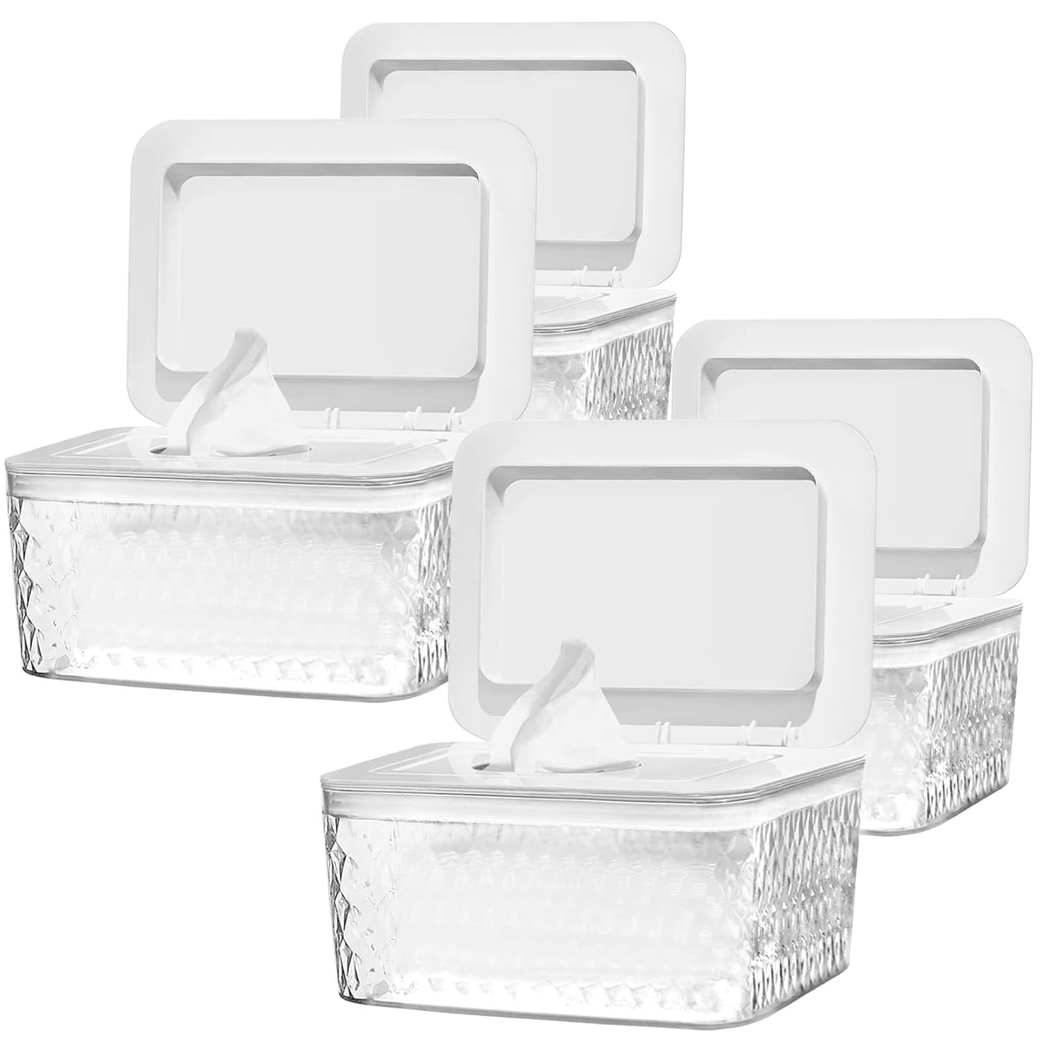 4 Pack Wipes Dispenser Holder for Fresh and Dust-Proof Wipes