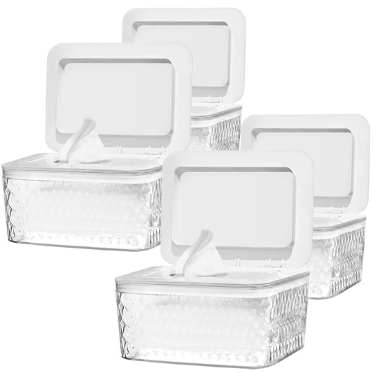 4 Pack Wipes Dispenser Holder for Fresh and Dust-Proof Wipes
