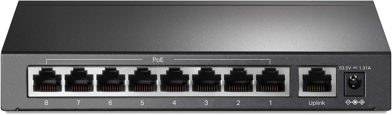 TP-Link 9 Port Fast Ethernet Switch with 8 PoE+ Ports for Power