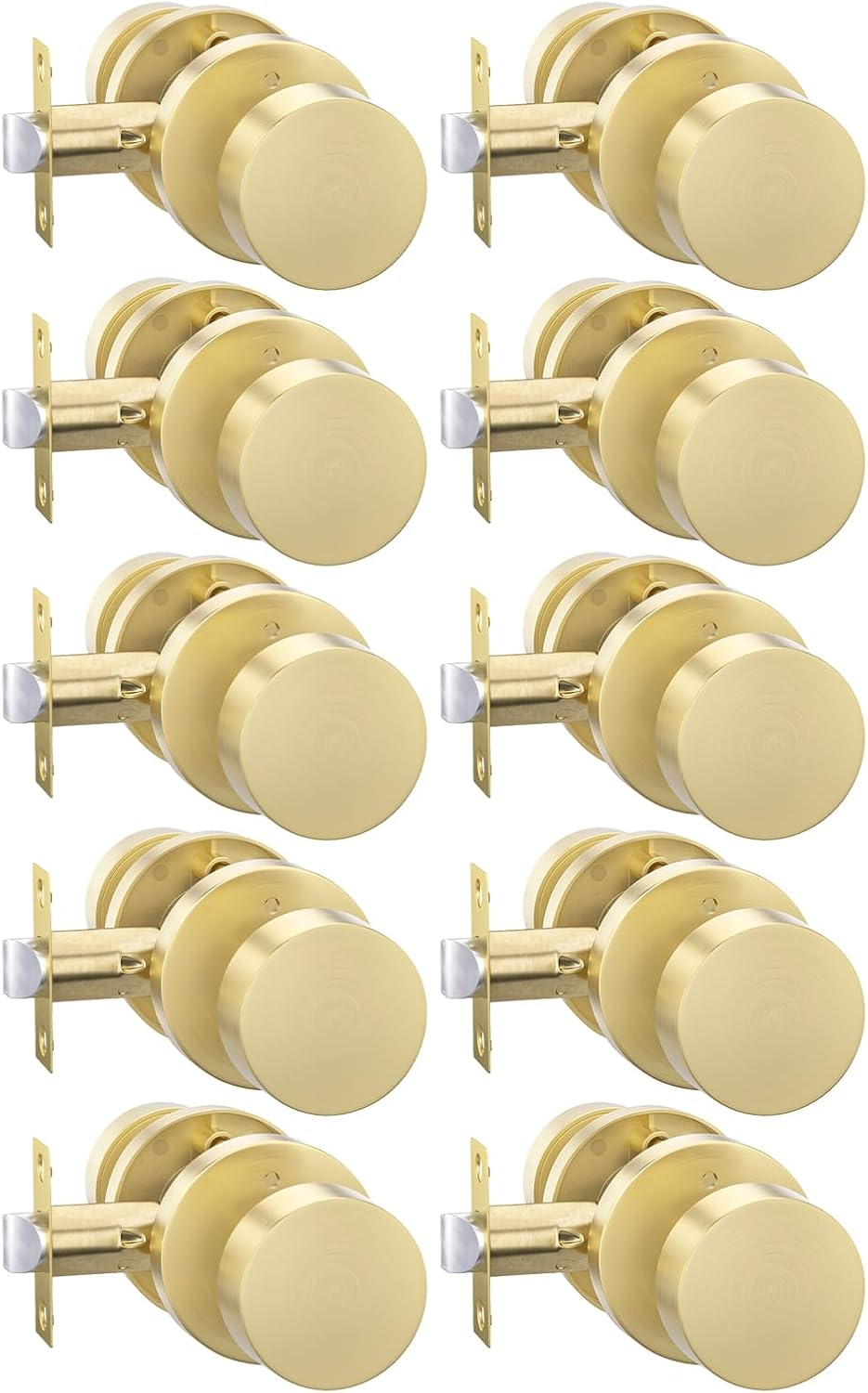 Heavy Duty Gold Door Knobs for Privacy in Bedroom and Bathroom